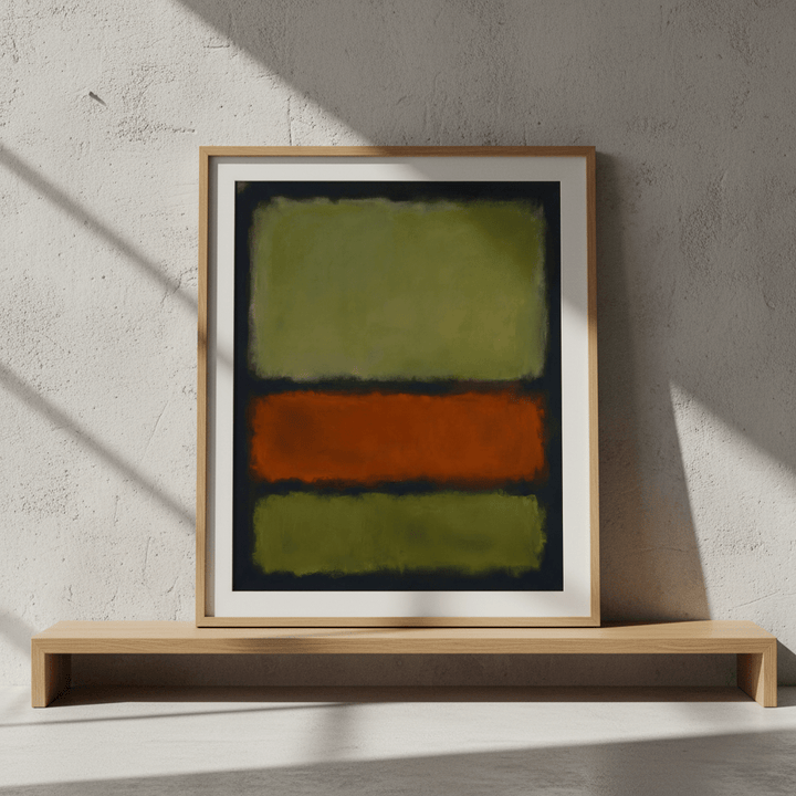 Green on Amber Mark Rothko Inspired Abstract Art wall - art - picture - poster