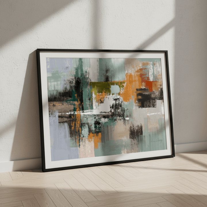 Green Sage Rust Black Abstract by Julia Cheney wall - art - picture - poster