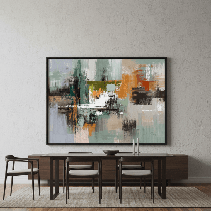 Green Sage Rust Black Abstract by Julia Cheney wall - art - picture - poster
