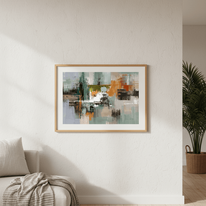 Green Sage Rust Black Abstract by Julia Cheney wall - art - picture - poster