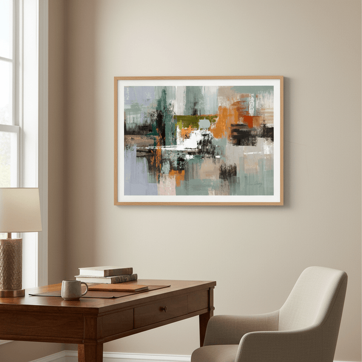 Green Sage Rust Black Abstract by Julia Cheney wall - art - picture - poster