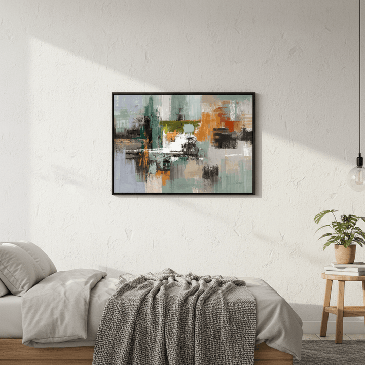Green Sage Rust Black Abstract by Julia Cheney wall - art - picture - poster