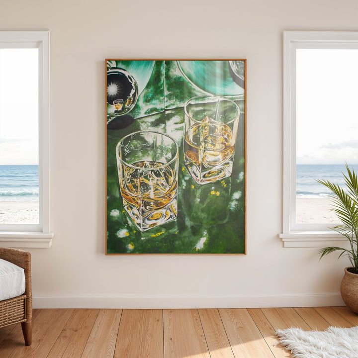 Green Scotch Scene by Julia Ockert,gallery wall,timber border