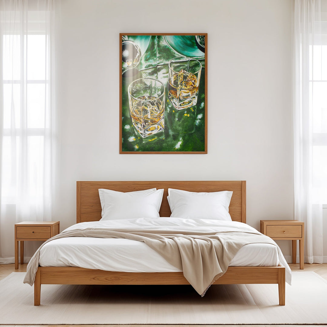 Green Scotch Scene by Julia Ockert,gallery wall,timber border