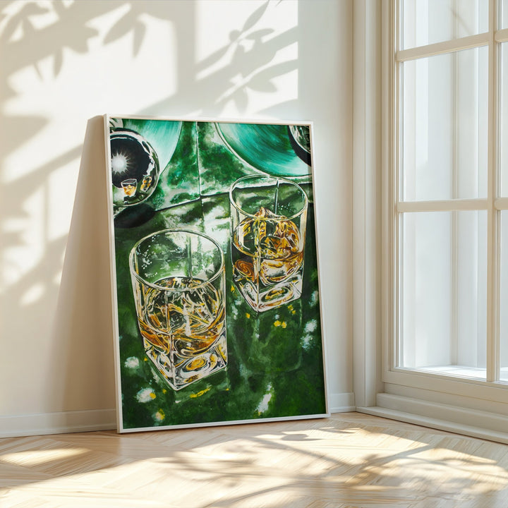Green Scotch Scene by Julia Ockert,gallery wall,timber border