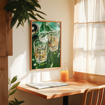 Green Scotch Scene by Julia Ockert,gallery wall,timber border