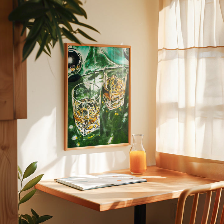 Green Scotch Scene by Julia Ockert,gallery wall,timber border