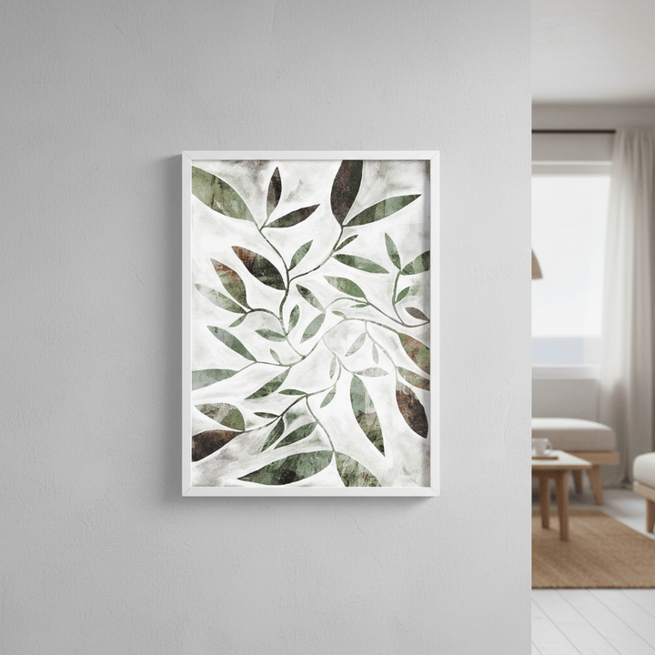 Green Watercolour Leaves by Deer Muskeeter wall - art - picture - poster
