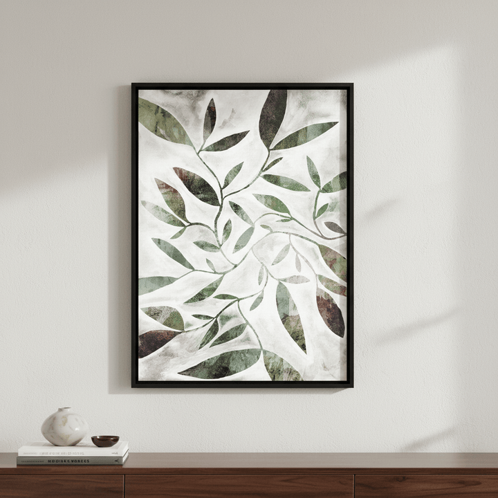 Green Watercolour Leaves by Deer Muskeeter wall - art - picture - poster