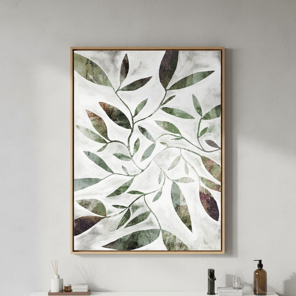 Green Watercolour Leaves by Deer Muskeeter wall - art - picture - poster