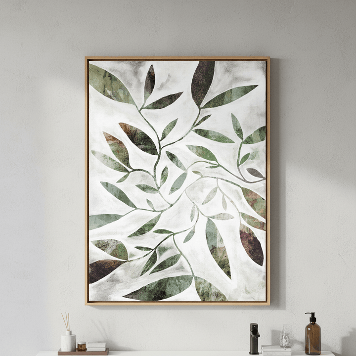 Green Watercolour Leaves by Deer Muskeeter wall - art - picture - poster
