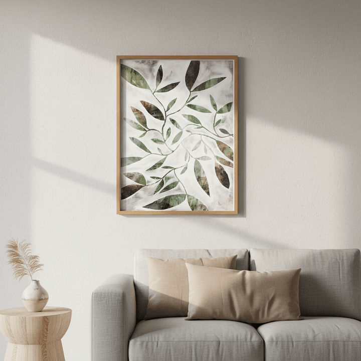 Green Watercolour Leaves by Deer Muskeeter wall - art - picture - poster