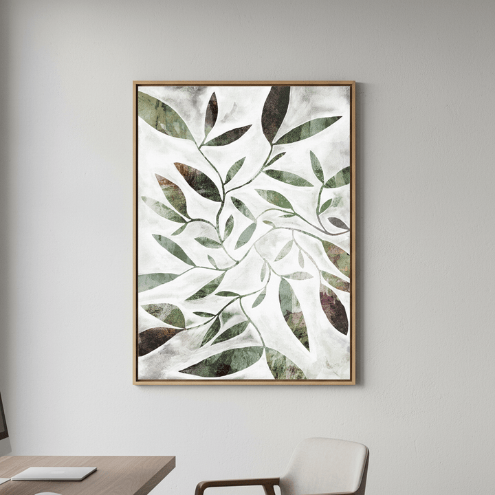 Green Watercolour Leaves by Deer Muskeeter wall - art - picture - poster