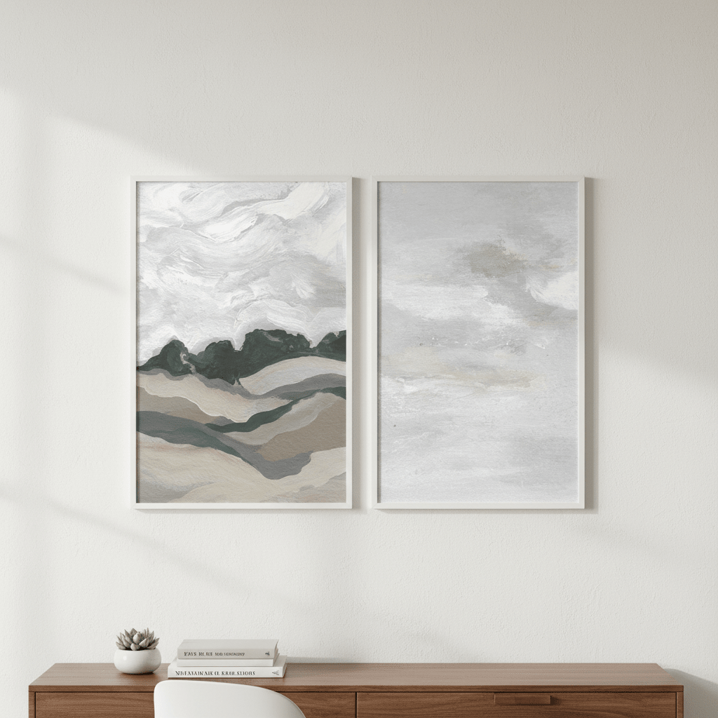 Grey Abstract Sky Duo by Josephine Wianto wall - art - picture - poster