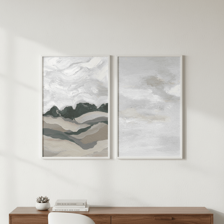 Grey Abstract Sky Duo by Josephine Wianto wall - art - picture - poster