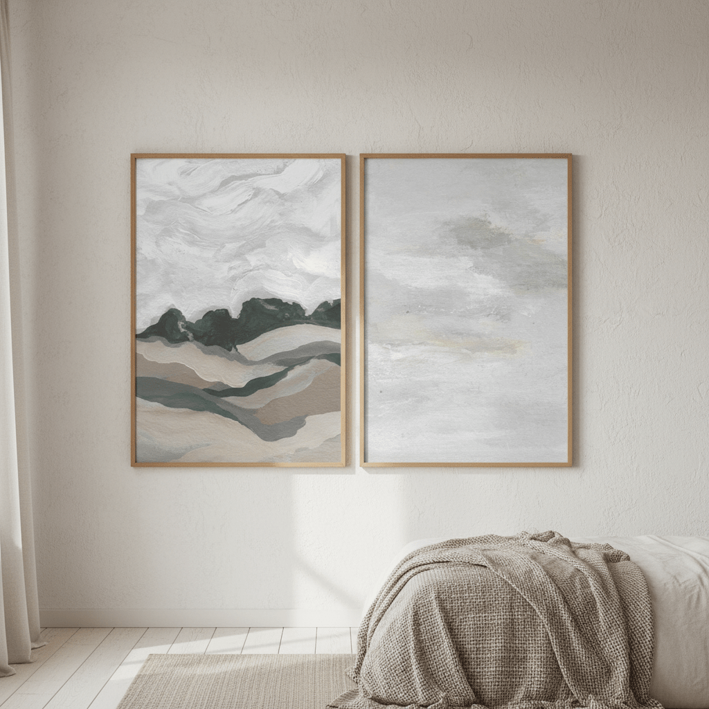 Grey Abstract Sky Duo by Josephine Wianto wall - art - picture - poster