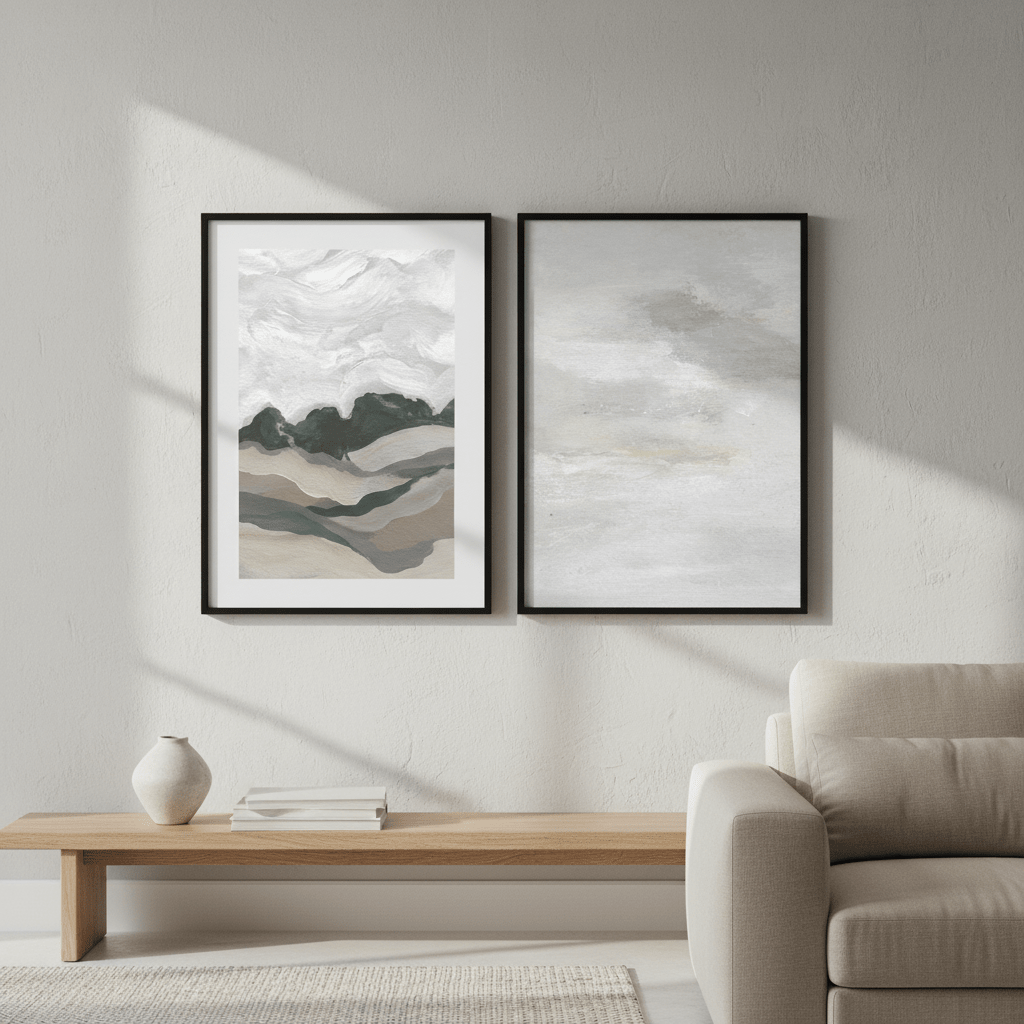 Grey Abstract Sky Duo by Josephine Wianto wall - art - picture - poster