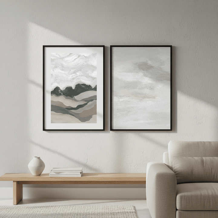 Grey Abstract Sky Duo by Josephine Wianto wall - art - picture - poster