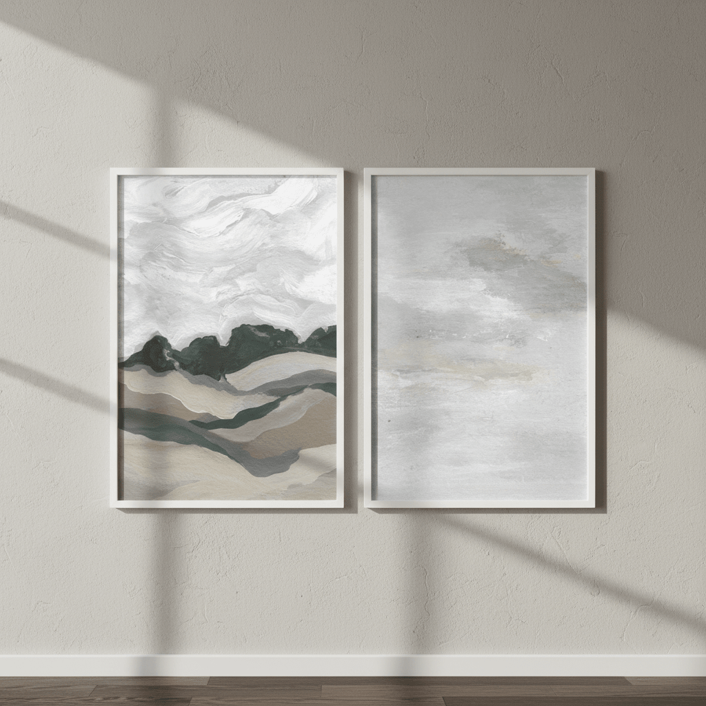 Grey Abstract Sky Duo by Josephine Wianto wall - art - picture - poster