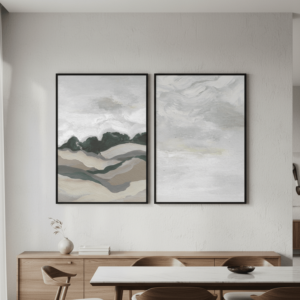 Grey Abstract Sky Duo by Josephine Wianto wall - art - picture - poster