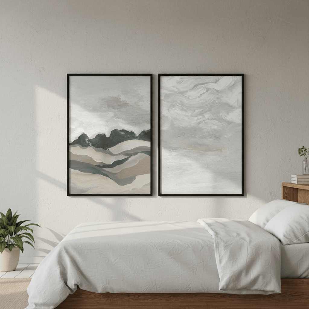 Grey Abstract Sky Duo by Josephine Wianto wall - art - picture - poster