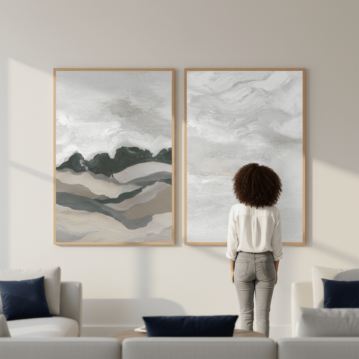 Grey Abstract Sky Duo by Josephine Wianto wall - art - picture - poster