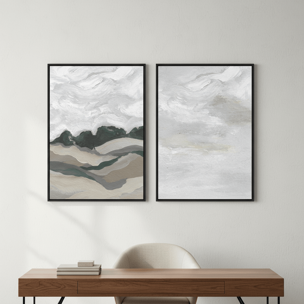 Grey Abstract Sky Duo by Josephine Wianto wall - art - picture - poster