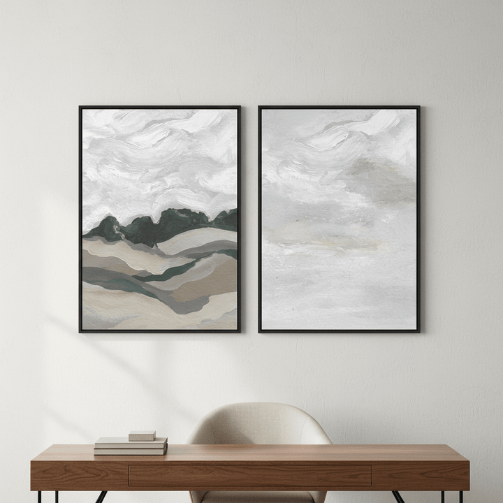 Grey Abstract Sky Duo by Josephine Wianto wall - art - picture - poster