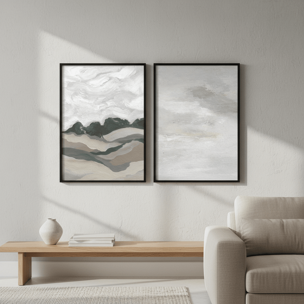 Grey Abstract Sky Duo by Josephine Wianto wall - art - picture - poster