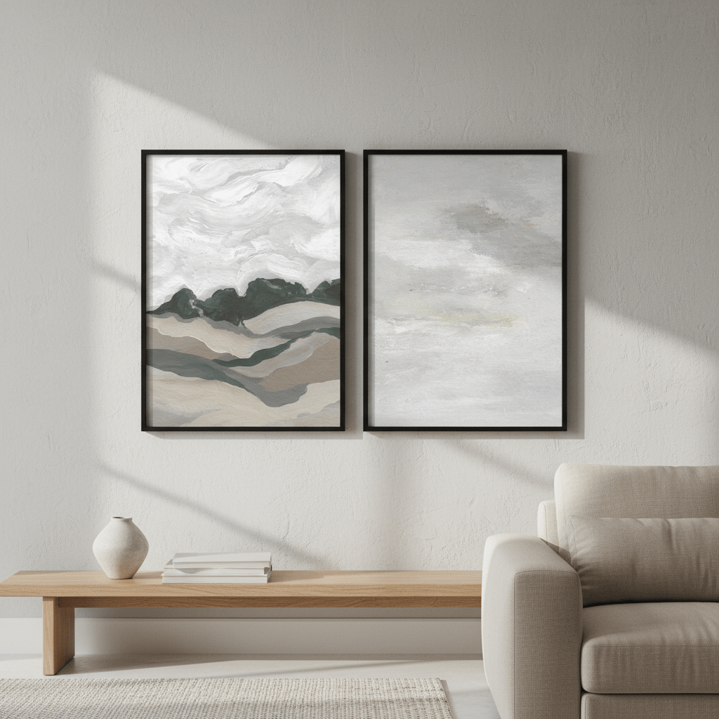 Grey Abstract Sky Duo by Josephine Wianto wall - art - picture - poster