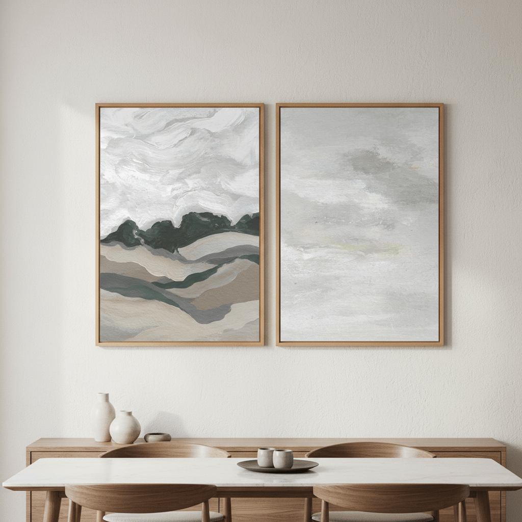 Grey Abstract Sky Duo by Josephine Wianto wall - art - picture - poster