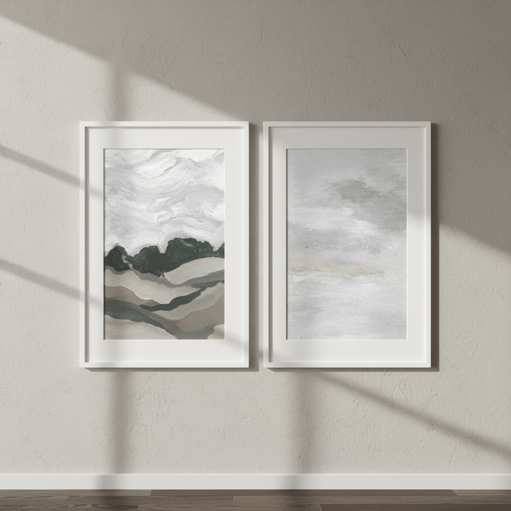 Grey Abstract Sky Duo by Josephine Wianto wall - art - picture - poster