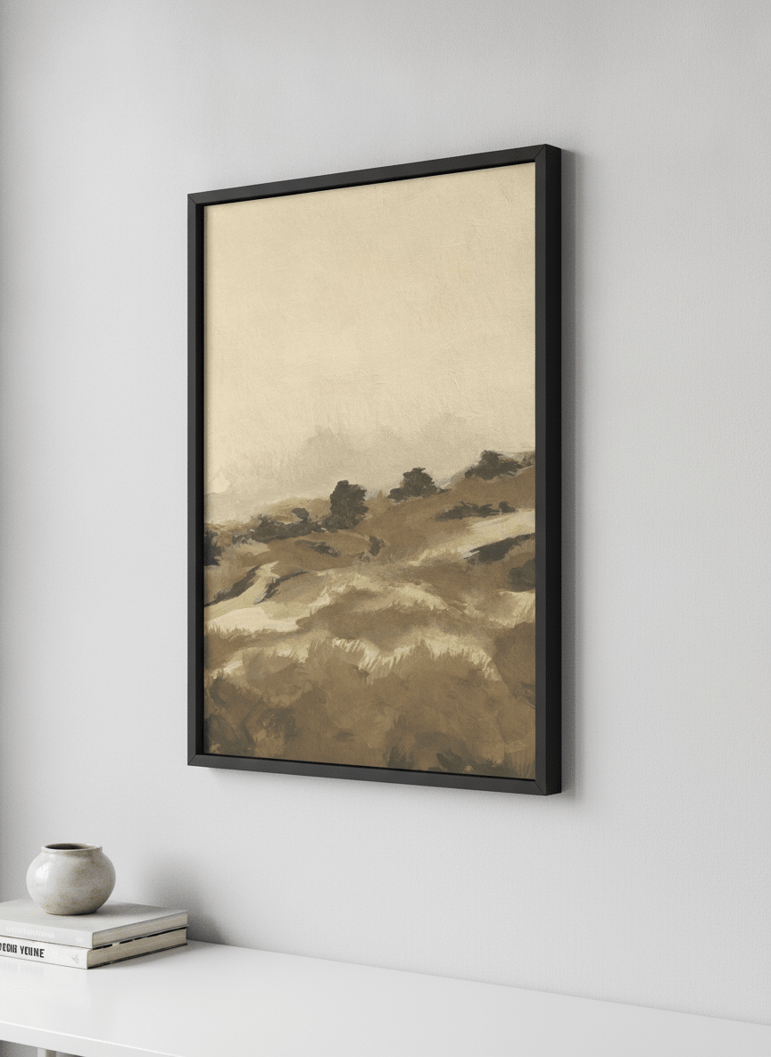 Contemporary wall art featured in a bright modern office workspace