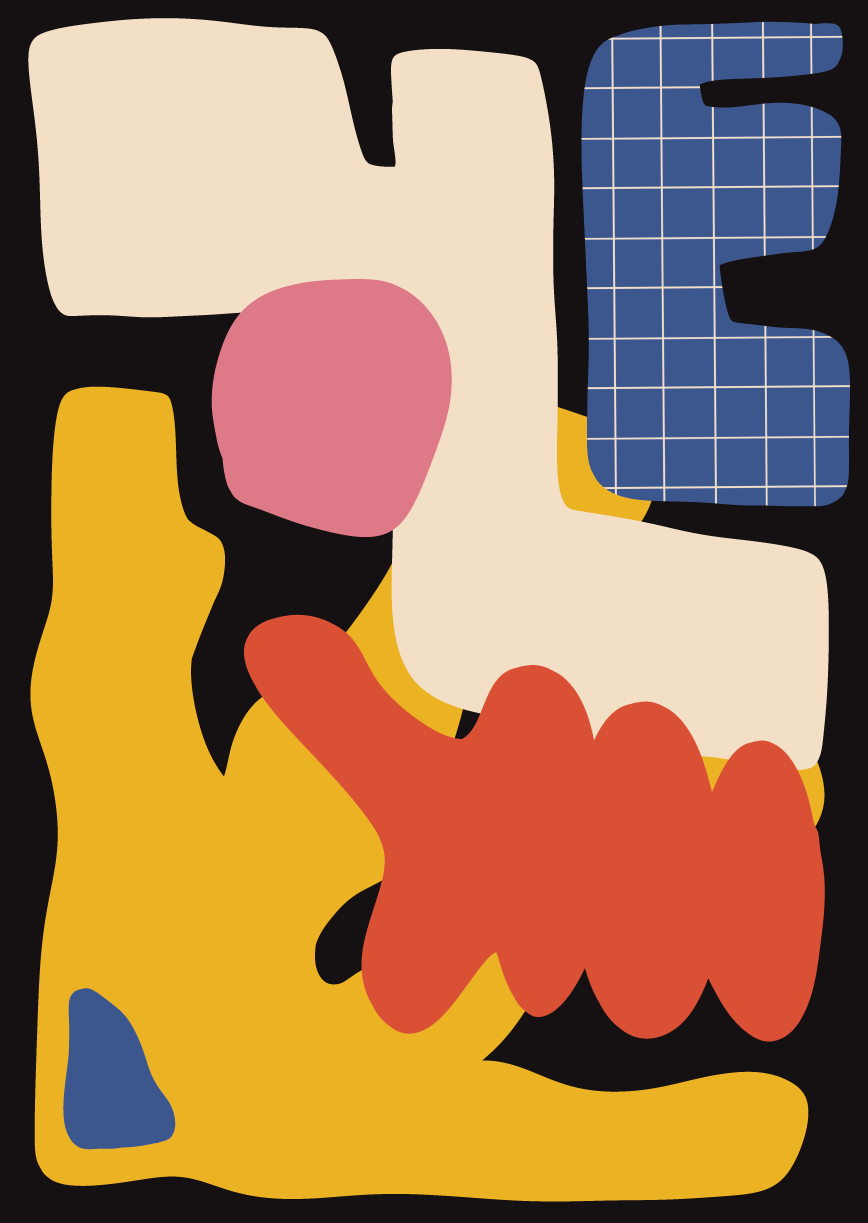 Gridlocked Chaos Art Poster Eclectic Wall Art Print Abstract Poster frame