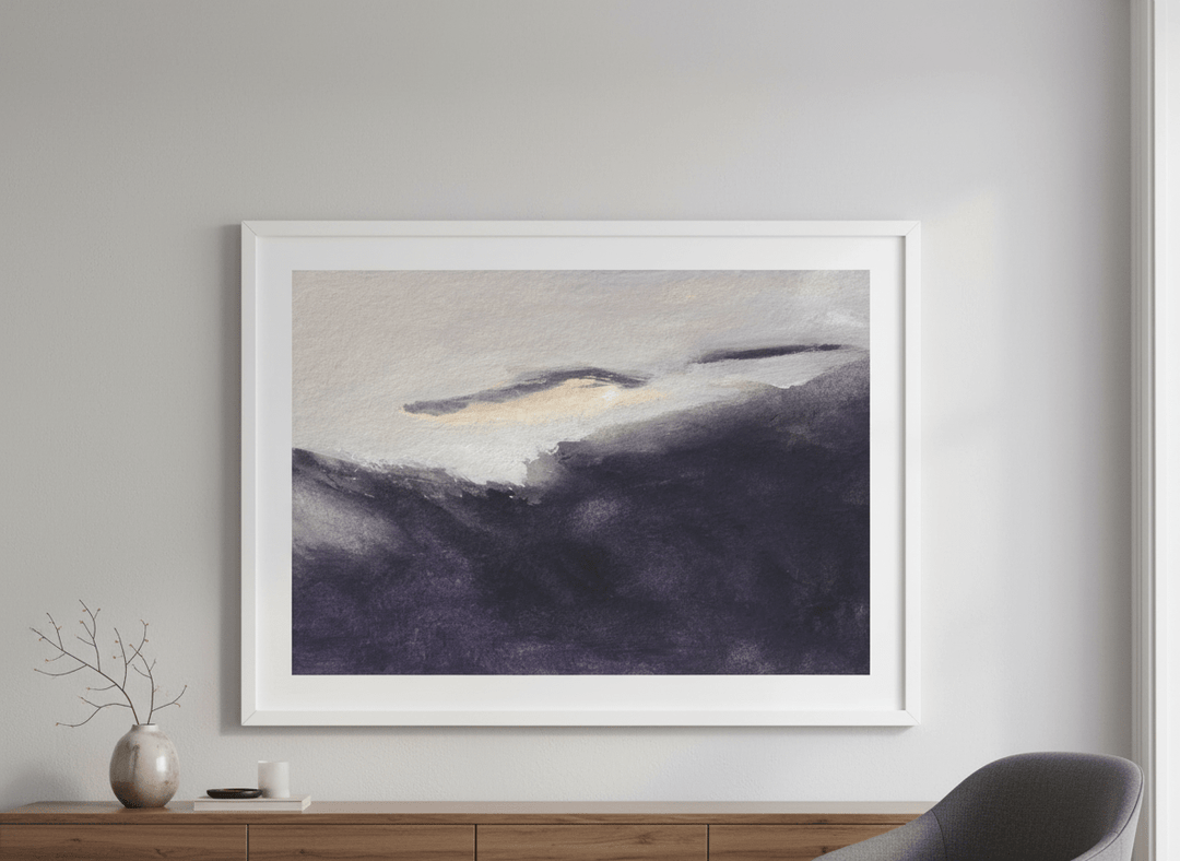 Contemporary wall art featured in a bright modern office workspace