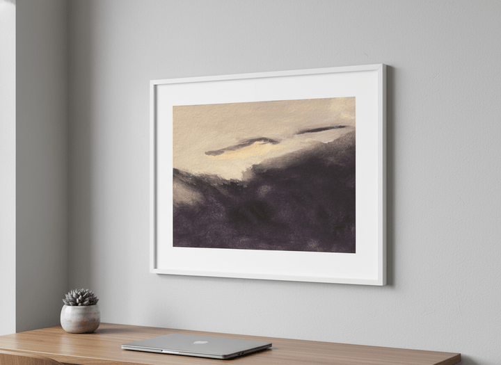 Contemporary wall art featured in a bright modern office workspace