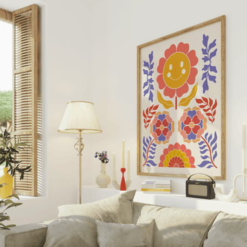 Happy Retro Flowers Artwork - Style My Wall