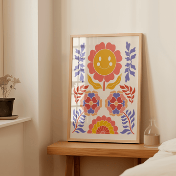 Happy Retro Flowers Artwork - Style My Wall