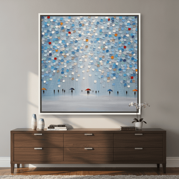 Happy Sunny Rain By Ekaterina Ermilkina | Canvas Square Print