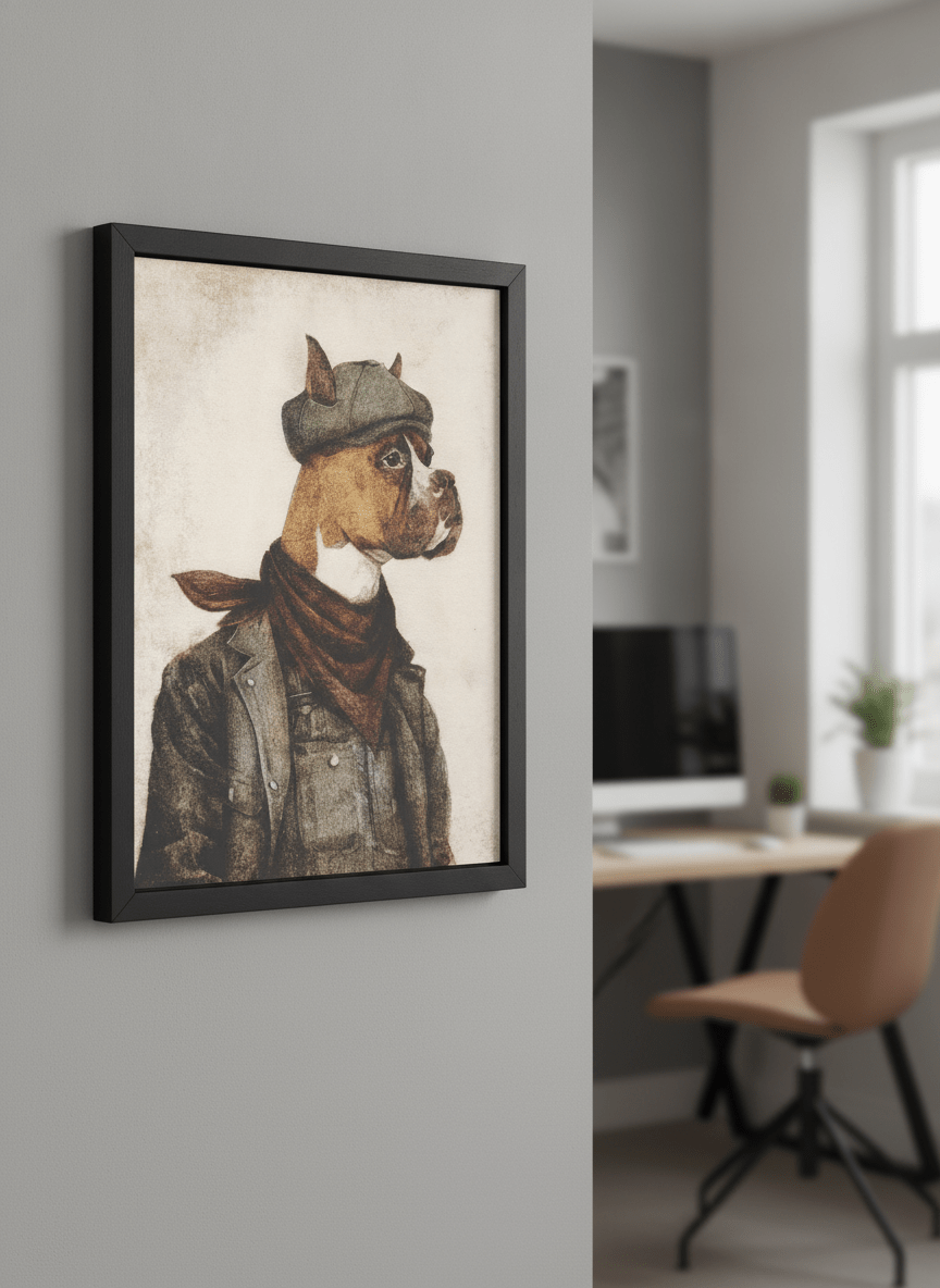 Contemporary wall art featured in a bright modern office workspace