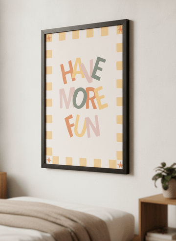 Minimalist artwork displayed in a calm, light-filled bedroom interior