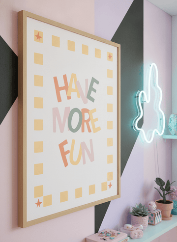 Bold wall art styled in a colourful, eclectic modern home