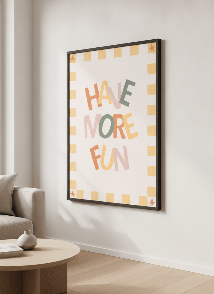 Modern wall art styled above a sofa in a neutral living room