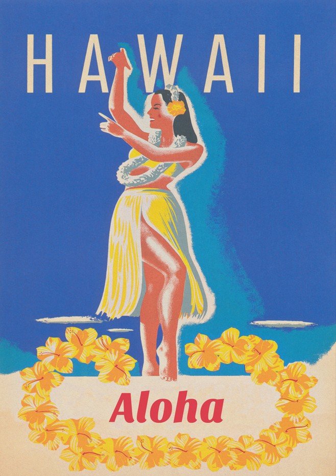 Hawaii Aloha Vintage Wall Art