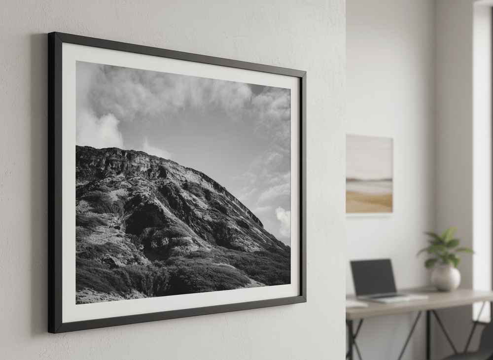 Contemporary wall art featured in a bright modern office workspace