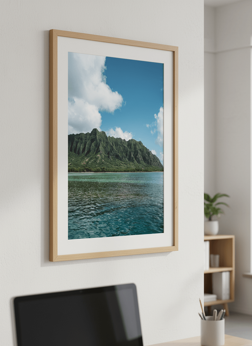 Contemporary wall art featured in a bright modern office workspace