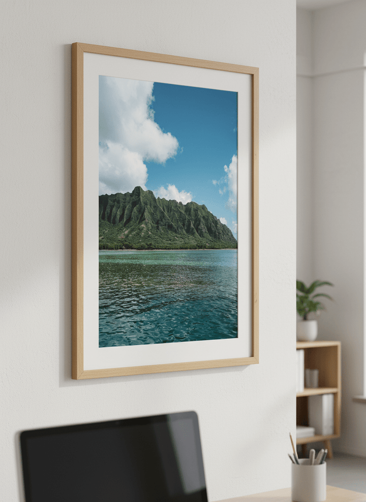 Contemporary wall art featured in a bright modern office workspace