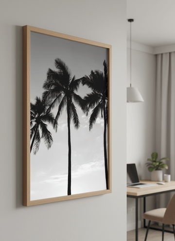 Contemporary wall art featured in a bright modern office workspace