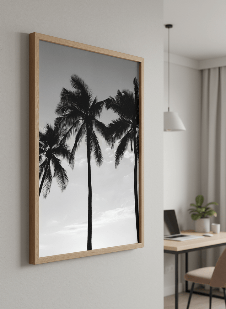 Contemporary wall art featured in a bright modern office workspace