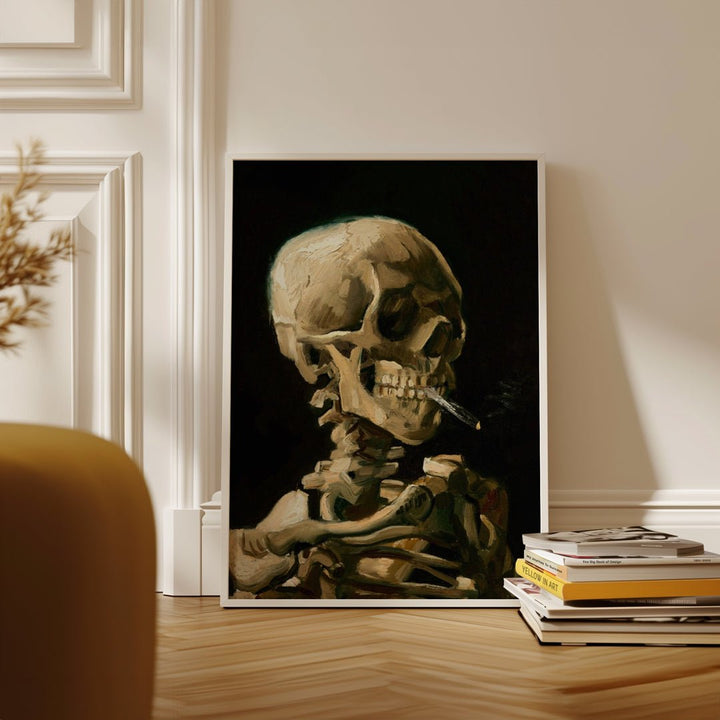 Head of a Skeleton with a Burning Cigarette Wall Art by Vincent van Gogh - Style My Wall